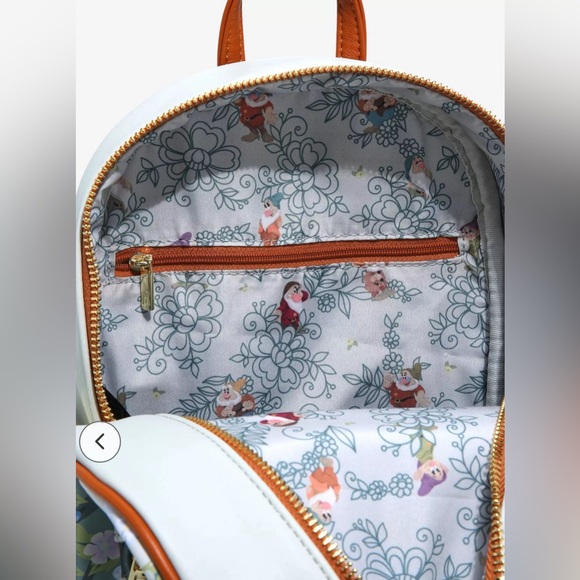 Loungefly Disney Snow White and the Seven Dwarfs Floral Mini Backpack, NWT - Picture 9 of 13